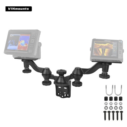 VINmounts Wandbeugel met Dubbele Plaat voor Fishfinder, voor Boten en Kajaks, Compatibel met 6-inch Display