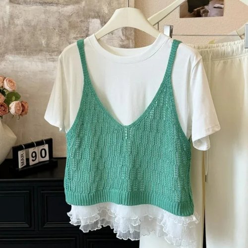 2025 Neu Damen T-Shirt Einfarbig Lässig Kurzarm Oberteile Frühling Sommer Mode Basic Tee