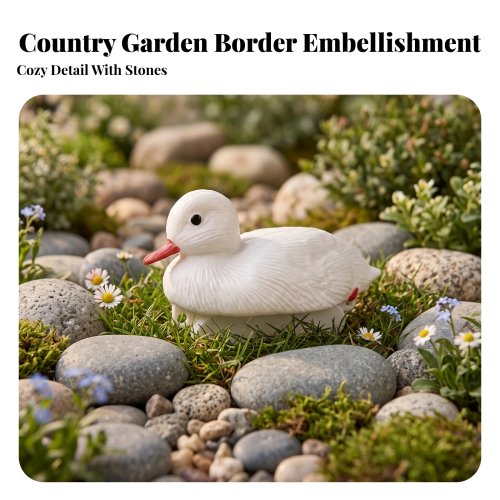 Figura de pato flotante realista - Adorno para estanque y jardín