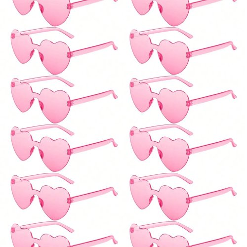 12 Paia di Occhiali da Festa a Forma di Cuore senza Montatura, Color Caramella – Occhiali Decorativi Divertenti per Donna e Uomo, Regali per Feste