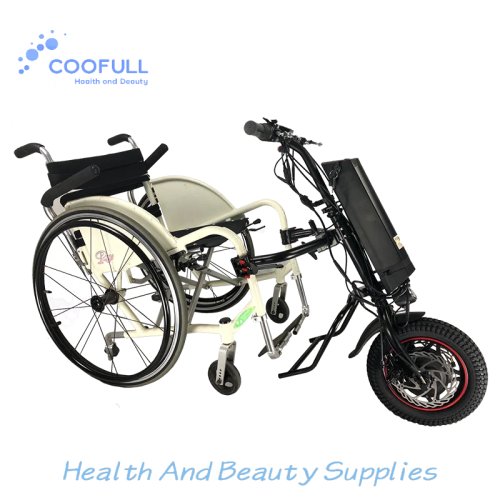 Coofull 12/16 Zoll 36V Elektro-Handbike als Rollstuhl-Aufsatz, elektrischer Handcycle-Anhänger für Rollstühle