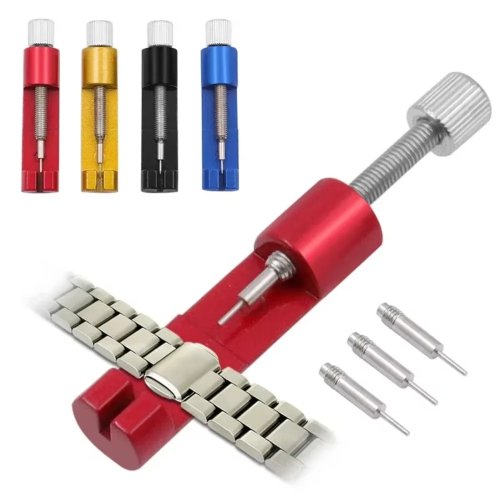 Stainless Steel Watch Band Link Remover Tool Kit, Adjustable Bracelet Pin Remover with 3 Extra Pins for Watch Strap Repair