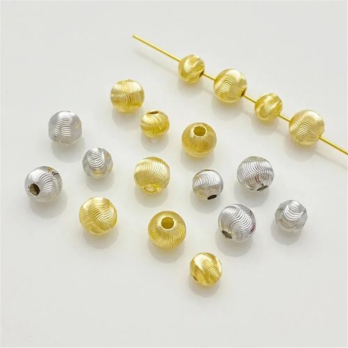 14K Gold Plated Cat Eye Beads, Fine Glitter Flower Loose Beads for DIY Bracelets Necklaces, Handmade Jewelry Making Accessories