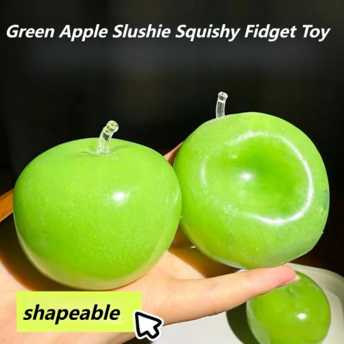 Đồ Chơi Fidget Squishy Táo Xanh Slushie - Giòn Có Thể Nặn Không Nảy, Giảm Căng Thẳng Giác Quan, Lực Nắm Trung Bình, Từ Từ Nổi Lên, Quà Tặng