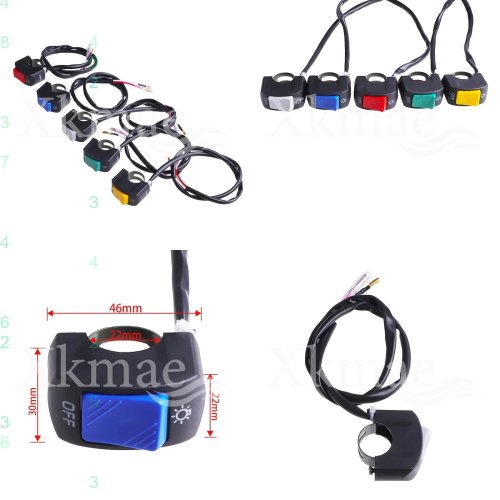 Interruttore manubrio moto On-Off 22mm pulsante 12V ATV bici elettrica scooter connettore bullet