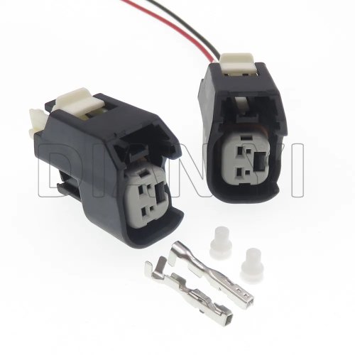1 Set 2-Way Car Horn Wire Plug with Terminals & Rubber Seals, AC Assembly for Buick 15423276 15419715, Automotive Sealed Socket