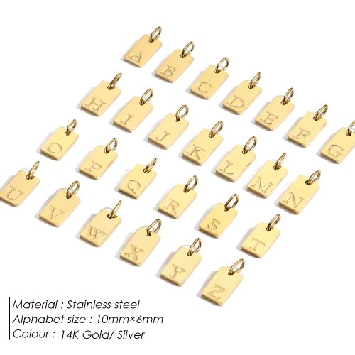 Edelstahl Buchstaben-Anhänger für Halsketten - DIY Gravur Buchstaben Schmuck für Damen