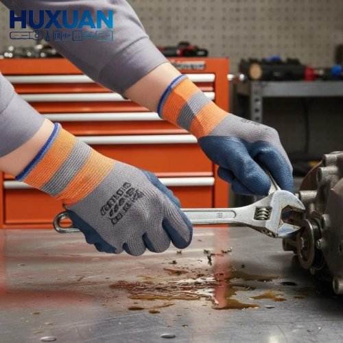 Latex Coated Safety Work Gloves – 1 Pair Non-Slip Anti-Wear Protective Gloves for Construction Labor