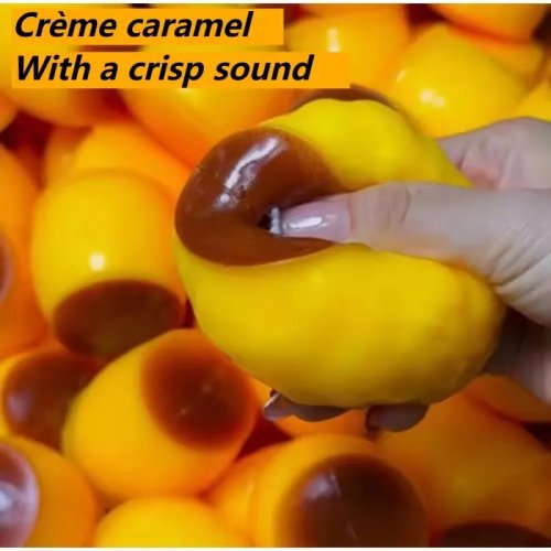 Crispy Sound Caramel Pudding Squeeze Toy – DIY Handmade Squishy Ball, Non-Rebound Stress Relief Toy for Gifts