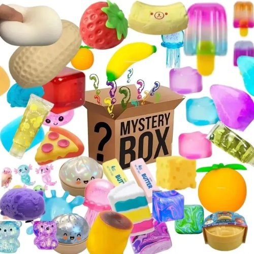 200+ Pcs Surprise Box Toys - Assorted Squishy Figures Blind Box, Stress Relief Fidget Mystery Toys