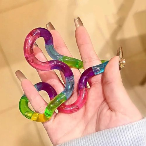 Rainbow Deformable Rope Fidget Toy Stress Relief Knot Toy