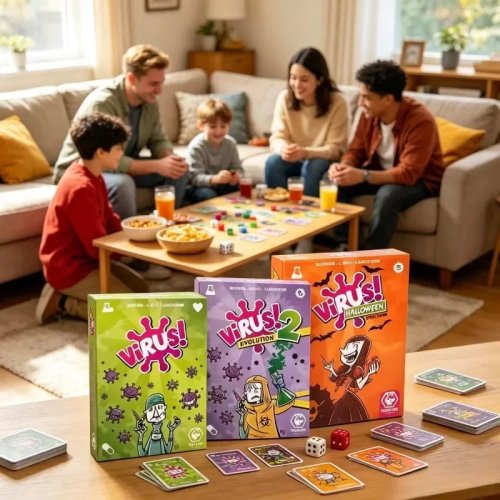 Набор карточных стратегических игр для семьи Virus Series 1 и 2 – Настольная игра на Хэллоуин для взрослых и молодежи, интерактивное развлечение