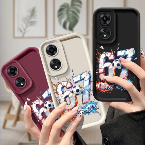 Capa protetora macia para OPPO A3 A5 A5X A6C A6S A6X A17 A38 A58 A60 A76 A78 F29 F31 PRO PLUS com design de bola de futebol