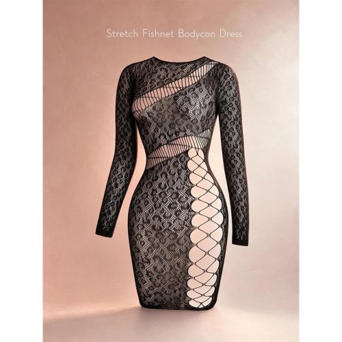 Vestido de playa de malla para mujer - Bodycon de malla transparente para festival de verano
