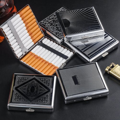 Étui à cigarettes en métal portable – étui vintage léger, boîte de protection élégante