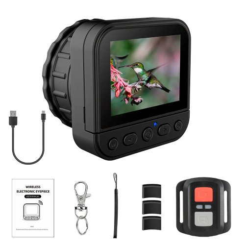 Nueva cámara digital ocular electrónica 64MP 4K HD WiFi 2.4G con pantalla abatible para telescopio astronómico, prismáticos y microscopio