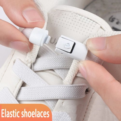 No-Tie Elastic Shoelaces with Press Lock, for Sneakers & Tennis Shoes, Shoe Accessories (1/2 Pair)