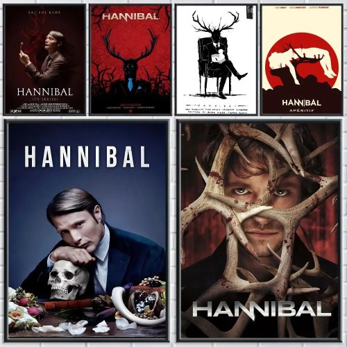 สติกเกอร์ติดผนังจากซีรีส์ Hannibal – โปสเตอร์ติดเองสำหรับตกแต่งบ้าน สำนักงาน ห้องรับประทานอาหาร