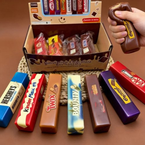 Juguete Squishy Realista de Barra de Mantequilla de Chocolate - Rebotación Lenta, Juguete Sensorial para Aliviar el Estrés - Detalles para Fiestas (Sin Caja)