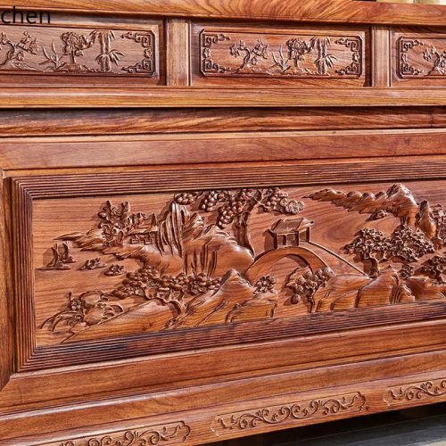 Conjunto de escritorio y silla de oficina TQH7.2 en madera roja, estilo chino moderno, escritorio ejecutivo de madera maciza de palisandro