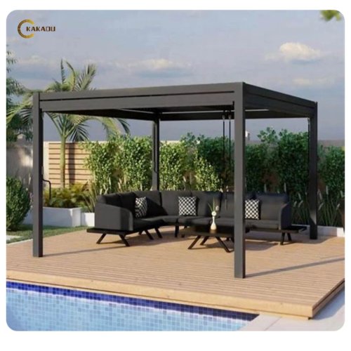 Pérgola de Aluminio con Techo de Lamas y Gazebo para Exterior Jardín Terraza – Impermeable, Resiste Nieve, Calidad Premium