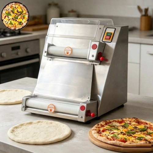 Commercial Electric Pizza Dough Sheeter 110V/220V, Pizza Base Roller Machine 10-35cm for Restaurant and Bakery