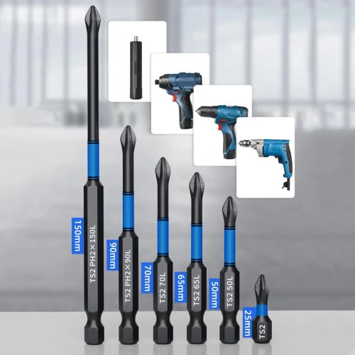ชุดดอกไขควงแม่เหล็ก 6 ชิ้น ดอกสว่าน Heavy Duty สำหรับงานไม้ โลหะ เจาะ และก่อสร้าง