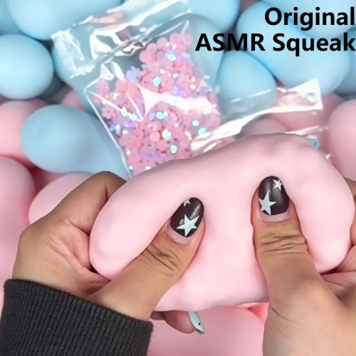 Bola de Jabón Squishy Rosa Azul, Juguete Fidget Anti-estrés, Bola Apretable Crujiente con Bloques Redondos, Juguete ASMR Anti-estrés