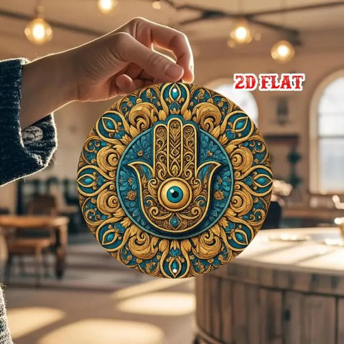 CIFBUY Vintage Aluminum Wall Art, Waterproof & Durable Hamsa Evil Eye Decor Sign for Home Garage Cafe Indoor Outdoor