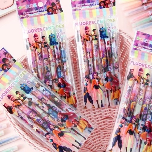 Plumón fluorescente Anime Girls Lumi Mila Zoi Witch Hunter – Marcador de doble punta bonito, regalo de papelería para estudiantes