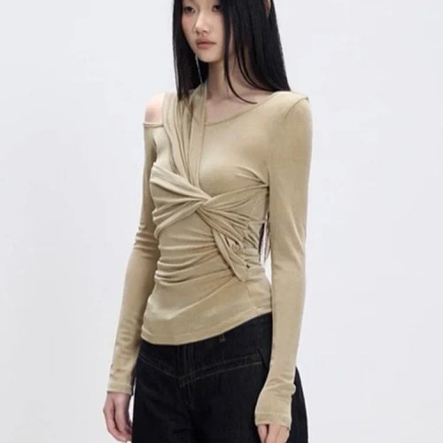 Playera Crop Plisada con Cruz Y2K para Mujer, Harajuku Streetwear Grunge, Ajuste Bodycon Sexy