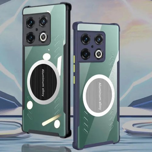 Transparente Stoßfeste Handyhülle mit Magnet für OnePlus 10 Pro, 10R, 9R, 9, Ace 9R