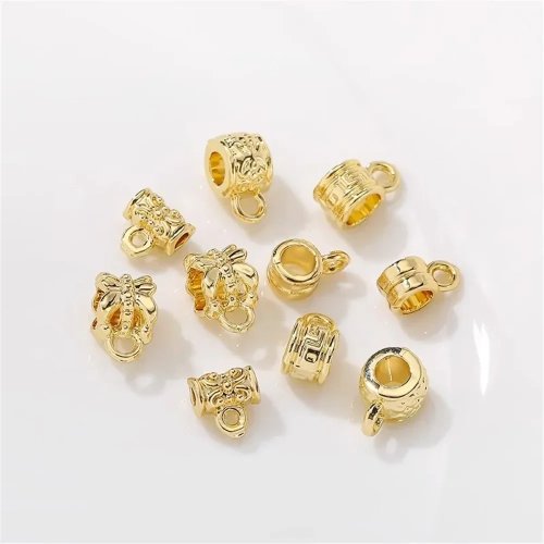14K Gold-Plated Round Spacer Beads for DIY Bracelets - Loose Beads Jewelry Making Kit
