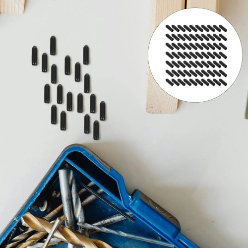 500 piezas Tapones de Extremo para Ganchos de Pegboard, PVC Negro 3mm - Cubiertas de Seguridad Aislantes, Protectores de Vinilo Duraderos para Organización en Casa y Oficina