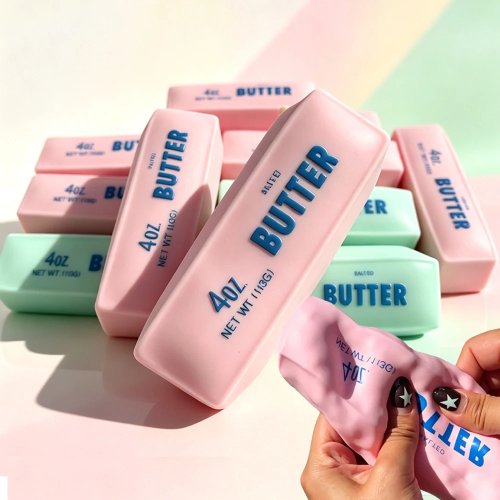 Butter Stick Squishy Fidget Toy, Crunchy Squeeze Stress Ball, Soft Anti-Anxiety Hand Toy, Cute Gift for Adults