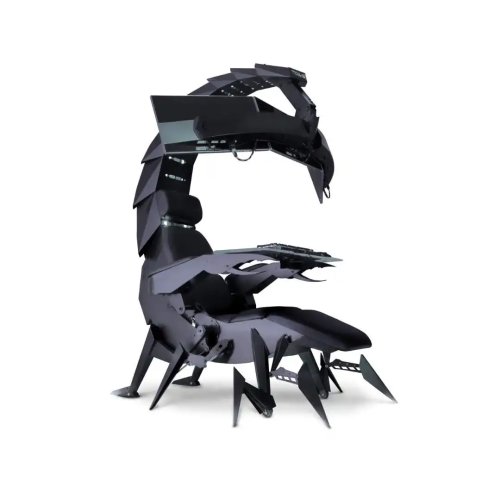 Chaise Gaming Cockpit, Chaise Inclinable Zero Gravity Scorpion, Inclinaison pour 3 Moniteurs, Exécutive Ajustable et Pliable