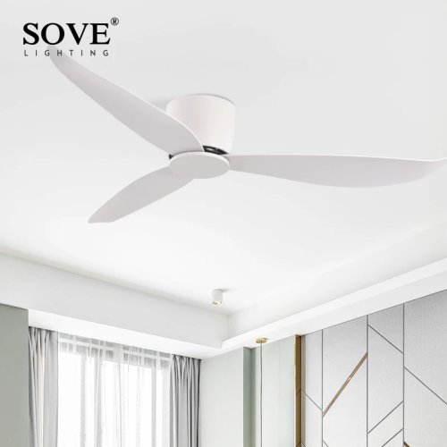 Ventilador de techo moderno de perfil bajo SOVE con mando a distancia, motor BLDC, para hogar