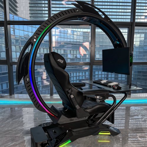 INGREM C4 Owlet Zero Gravity Reclining Gaming Chair Cockpit with Bluetooth Speaker, Lumbar Support, Racing Seat & Monitor Mount