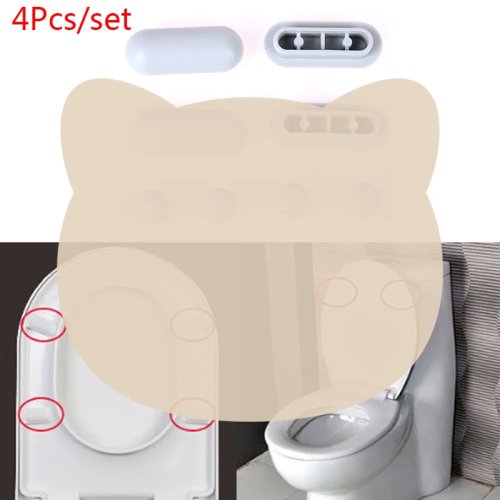 4 Stück rutschfeste Toilettenbrillen-Puffer, Polsterauflagen & Hebekit für Badezimmer