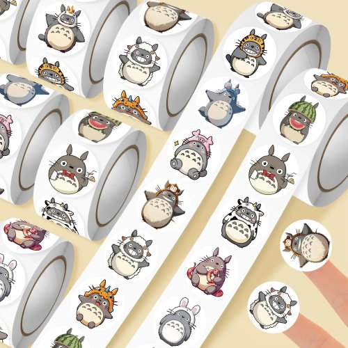500 stuks/rol schattige Totoro stickers, vinyl anime stickers, DIY decoratie, PVC laptop stickers, graffiti, beloningscadeau speelgoed