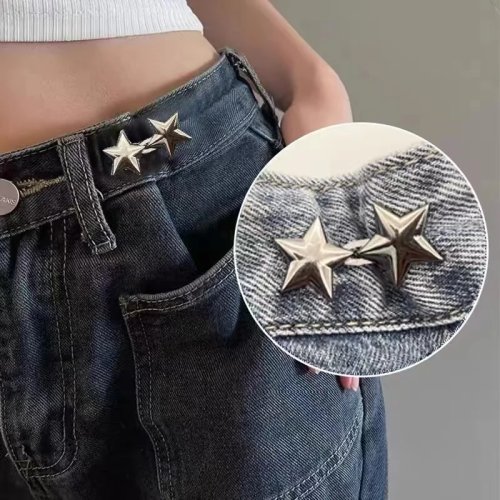 Kancing Pinggang Celana Jeans Tak Terlihat yang Dapat Disesuaikan - Alat Pengencang Pinggang Tanpa Jahit