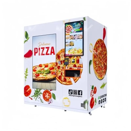 Fully Automatic Pizza Vending Machine with Oven - Commercial Pizza Dispenser, Customizable
