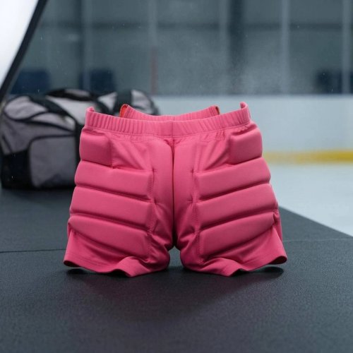 Gevoerde skateshort met elastische tailleband, heup- en stuitbeenbescherming, lichtroze sportkleding