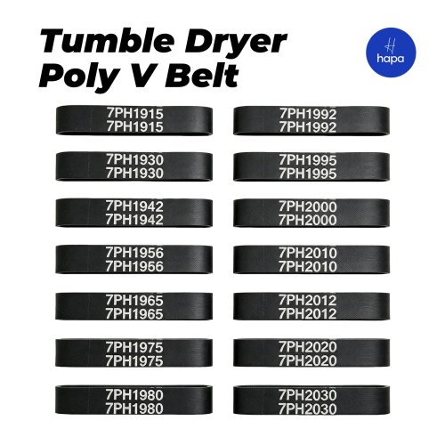 สายพาน Poly V ทดแทนสำหรับเครื่องอบผ้า - 7PH1915 1930 1942 1956 1965 1975 1980 1992 1995 2000 2010 2012 2020 2030 H7