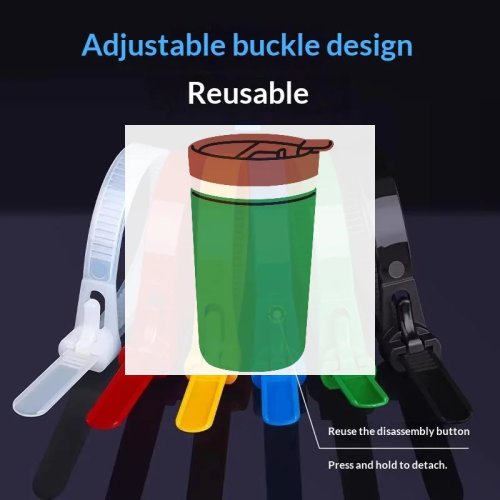 100-Pack Reusable Nylon Cable Ties, Self-Locking Zip Ties for Cable Organization