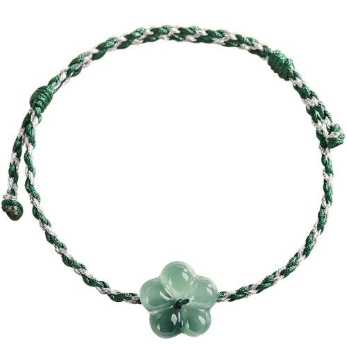 Pulsera de Flores de Jadeíta de Myanmar Jade Natural Bangle Vintage Grabado Piedra Preciosa Joyería Real Moda Lujo Diseñador Talismán