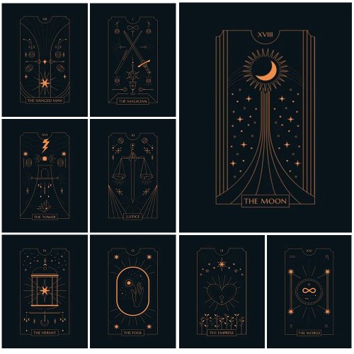 Abstract Tarot Divination The Fool Moon Poster Wall Art Canvas Painting for Living Room Nordic Decor Unframed