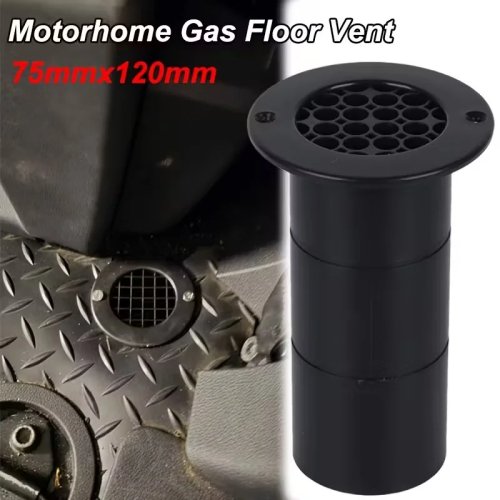 Ventilasi Lantai Bulat Gas Buang RV Hitam untuk Motorhome Karavan Camper Van Aksesoris 75x120mm