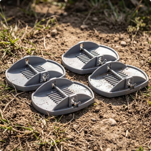 4 Stuks Stabilisatieblokken voor Caravanpoten met Pinnen – Antislip en Zwaar Uitgevoerd voor Campings en Rustplaatsen