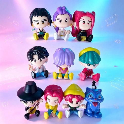 Action Figure Anime Lumi Mila Zoi Witch Hunter Chibi Mini Model Doll Set Topper Kue Hiasan Meja Hadiah Dekorasi Ulang Tahun